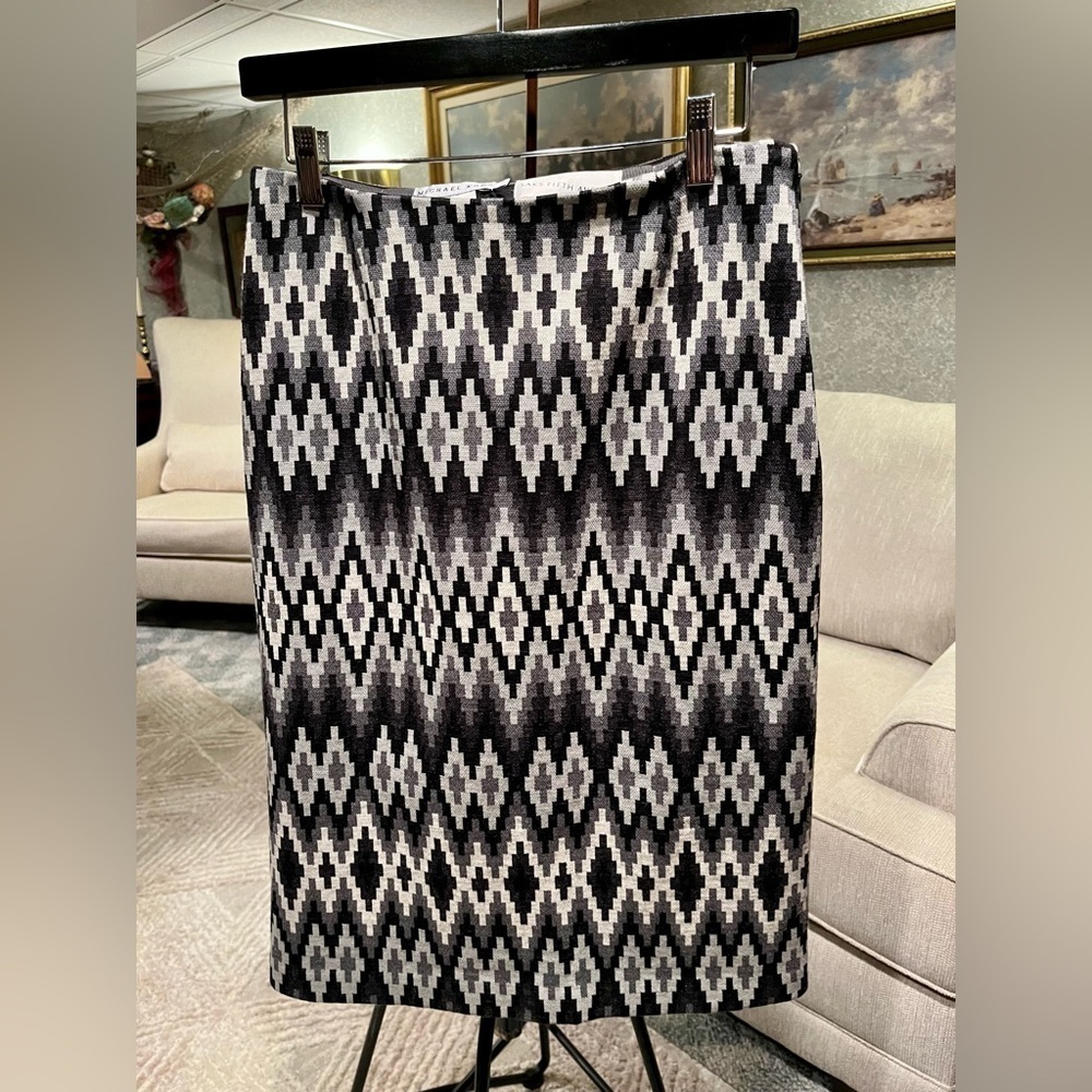 MICHAEL KORS Wool Skirt Y2K Aztec Southwestern Short‎ Size 8 Saks Fifth Avenue